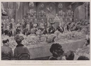 Le Banquet au Guildhall, 5 décembre, le Prince de Galles prononçant son grand discours sur notre empire colonial - G.S. Amato